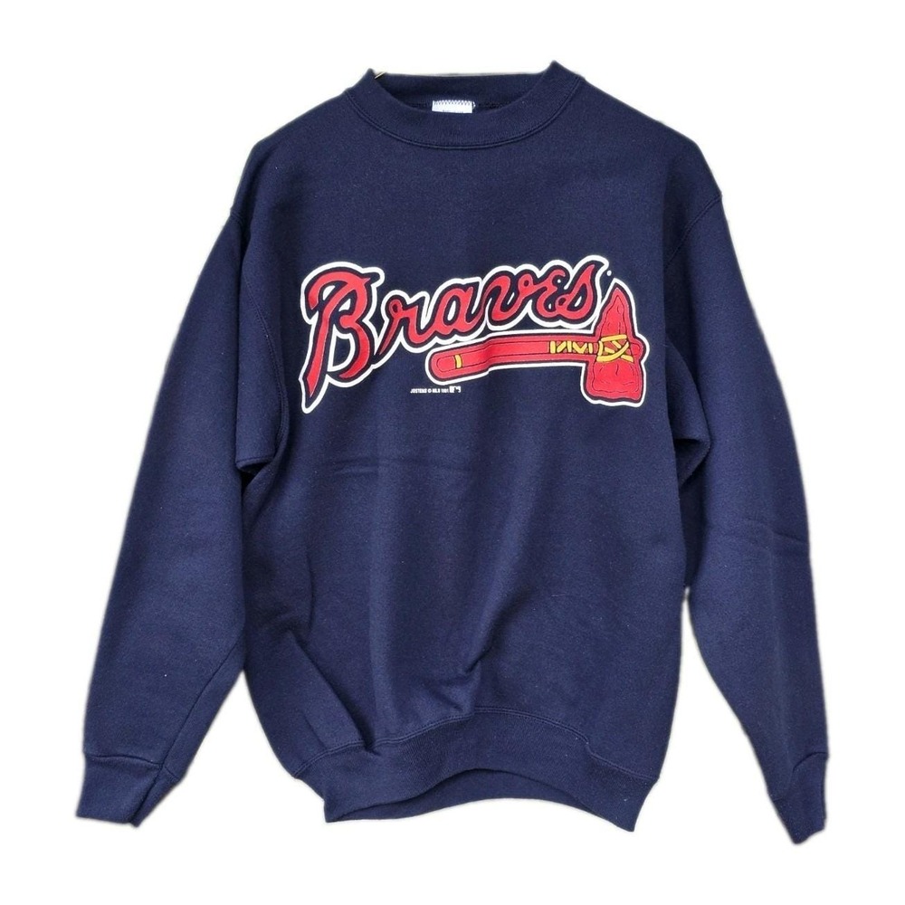 Vintage 90s Braves Atlanta Sweatshirt Size M Colore Blue